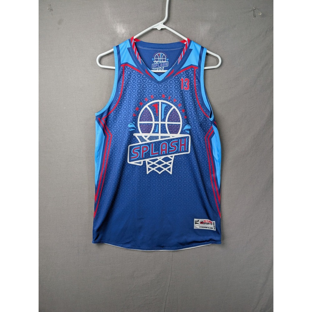 STR8 Sports Three Rivers Splash Reversible Basketball Jersey Youth Large